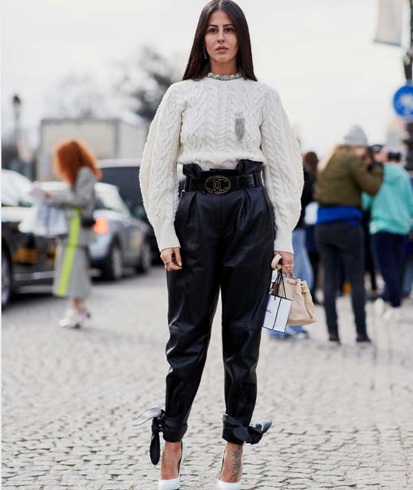 Chaussures avec pantalon et escarpins