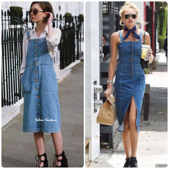 Street style denim sundress