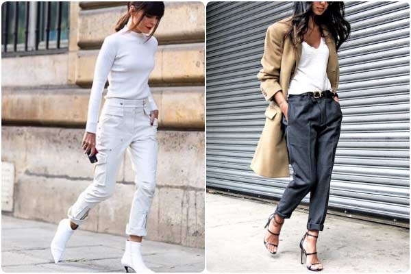 Three-quarter trousers will help to create a stylish look.