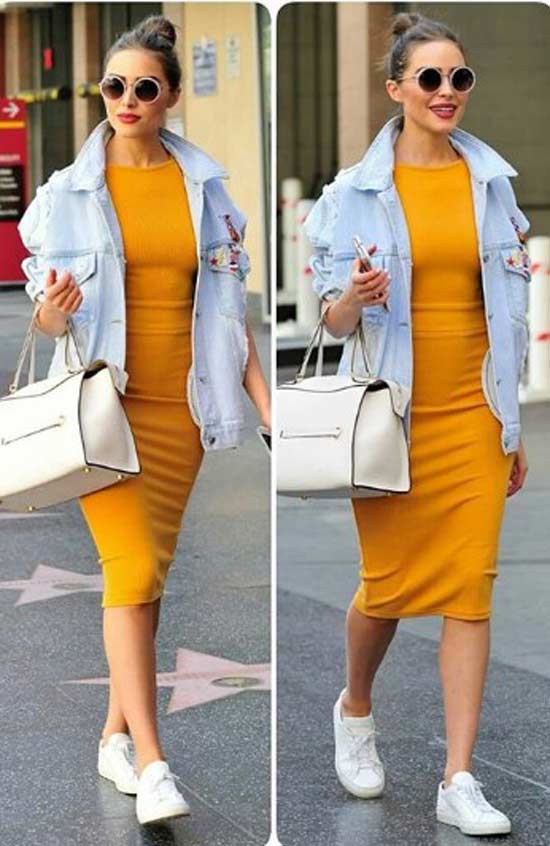 Fashionable yellow dress