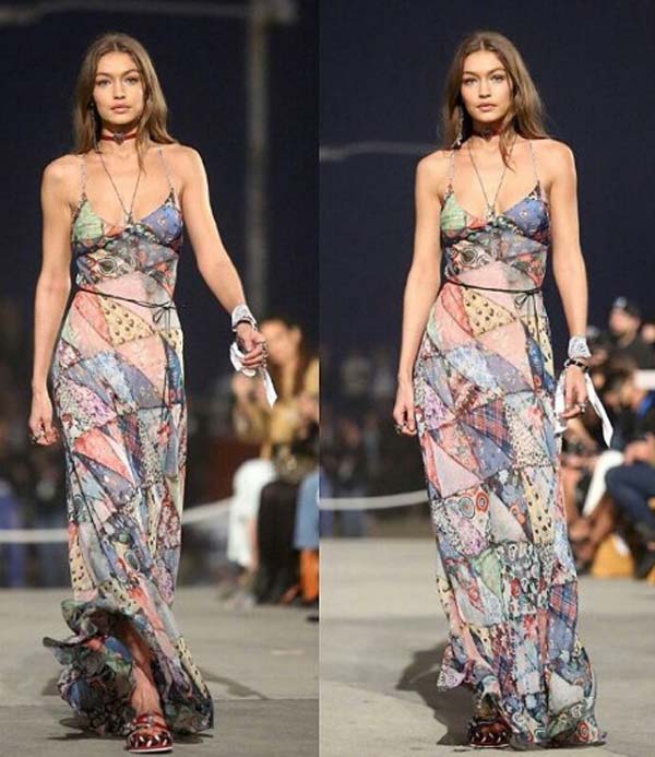 Tommy Hilfiger SS17 Gigi Hadid Maxi Robe Imprimé Géométrique