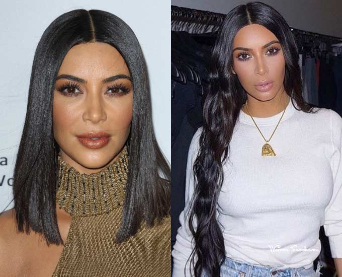 Kim Kardashian 2017 carré et long