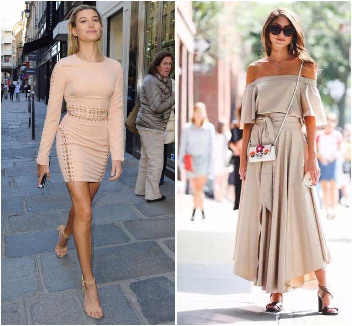 Dresses in beige colors