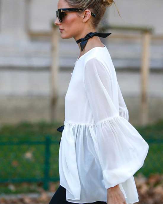 White blouse + choker