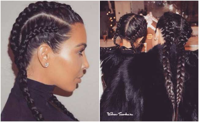 Kim Kardashian - braid hairstyle