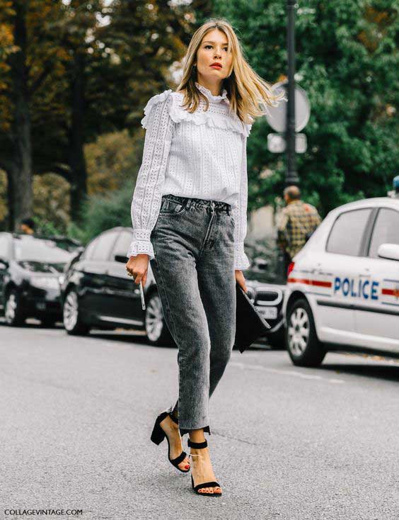 Blouse with jeans