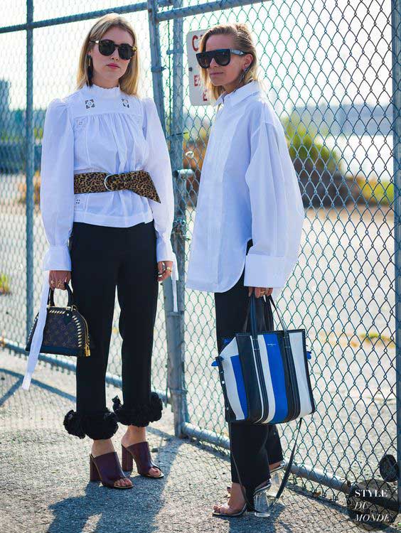 Blouse white sleeves with ruffles