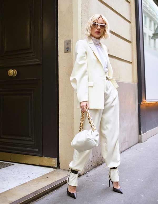 White trouser suit