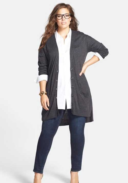 Contrast cardigan helps you look slimmer