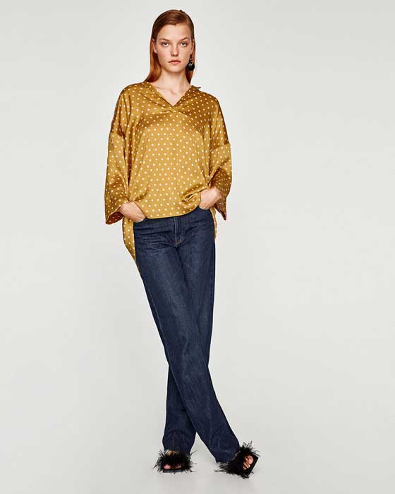 Zara blouse with jeans