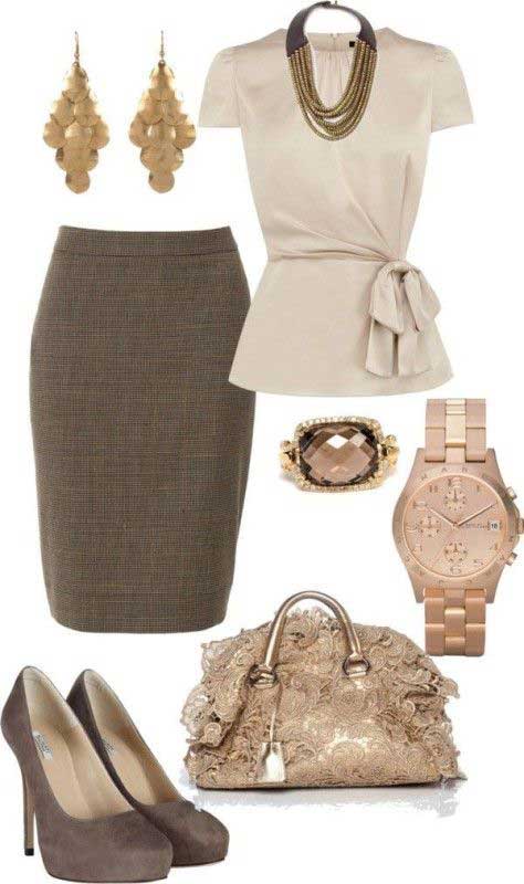 Business style - set, coffee color and decorations