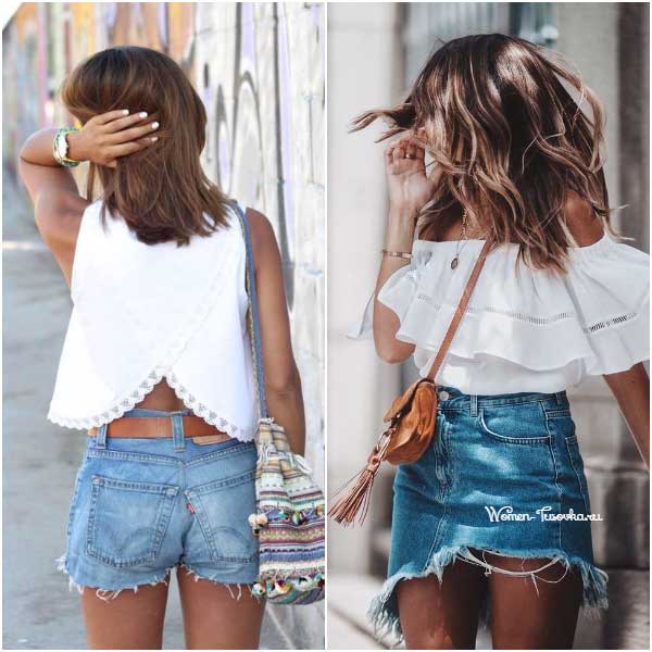 Short contre jupe en jean