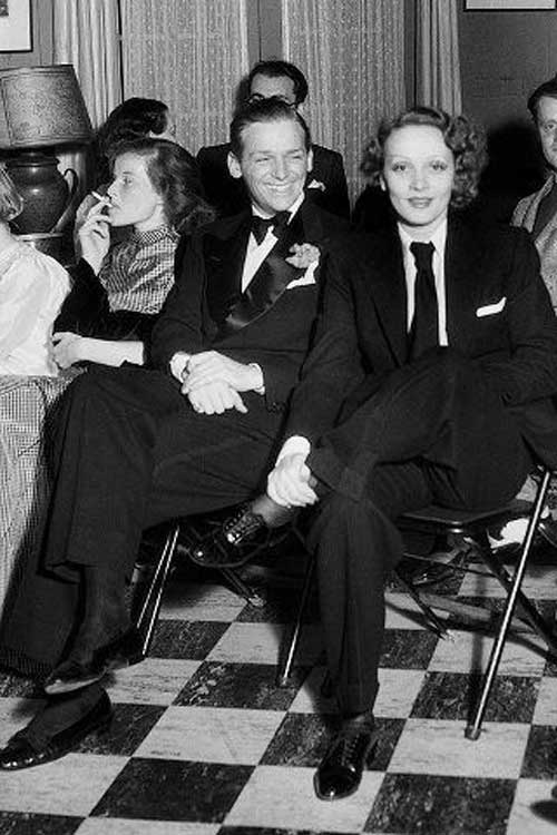 Marlene Dietrich, Douglas Fairbanks Jr. et Kate Hepburn