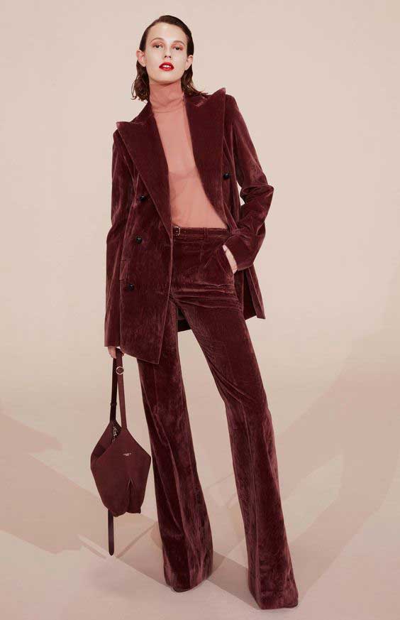 Velvet trouser suit