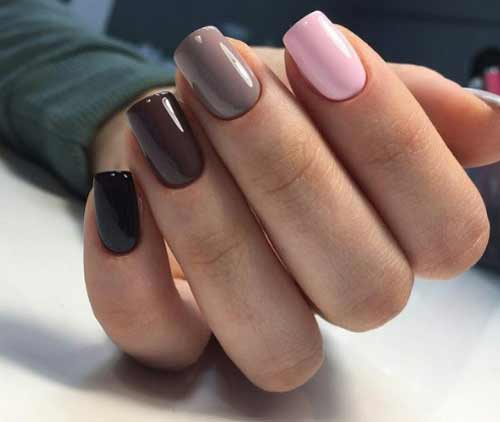 Three colors in manicure design