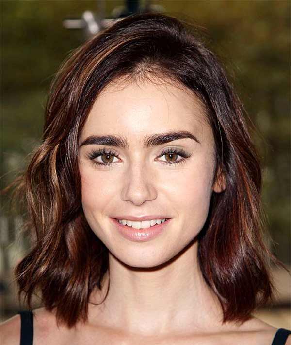 Lily Collins contrast coloring