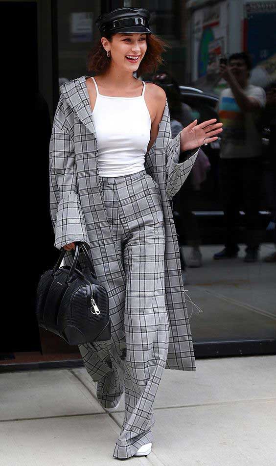 Checkered pantsuit