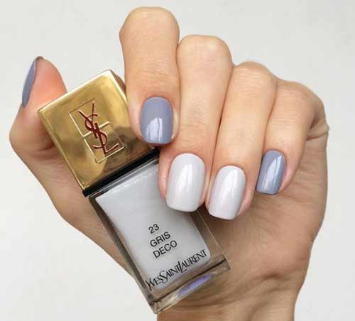 Manucure avec vernis YSL Gris Déco