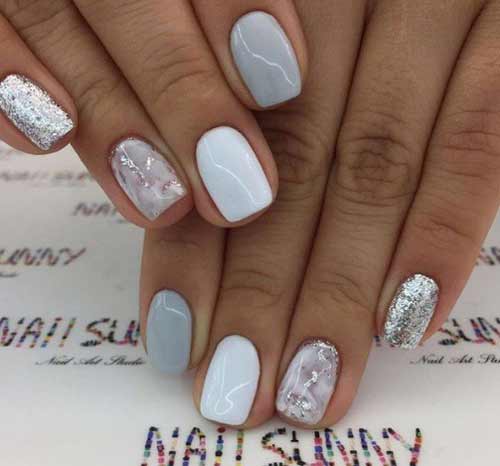 Gentle manicure imitation of natural stone