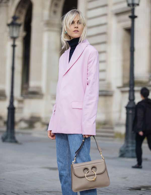 Pink blazer with print