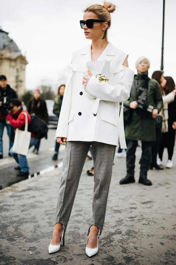 White cutout blazer