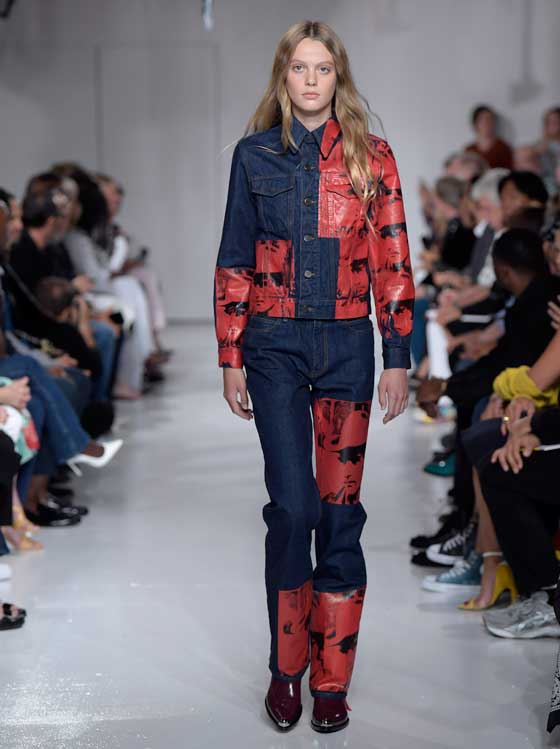 Costume en jean pour l'automne, le printemps, collection Calvin Klein