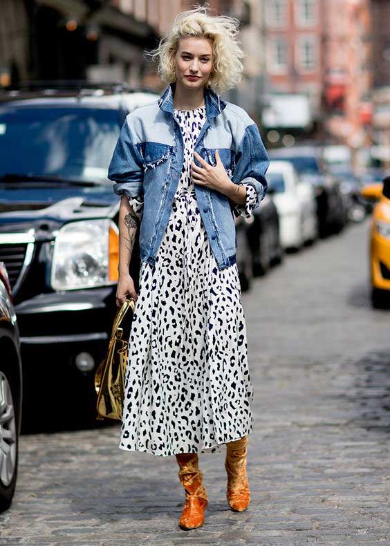 Denim jacket + flying dress