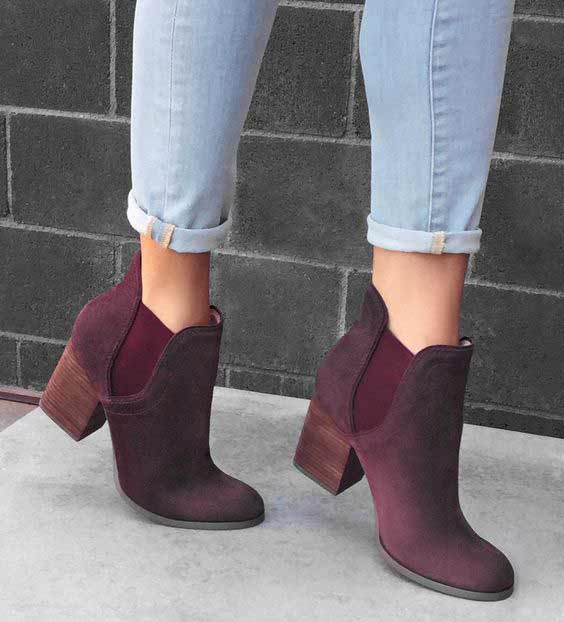 Ankle boots with a steady heel