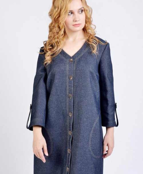 Denim dress with buttons