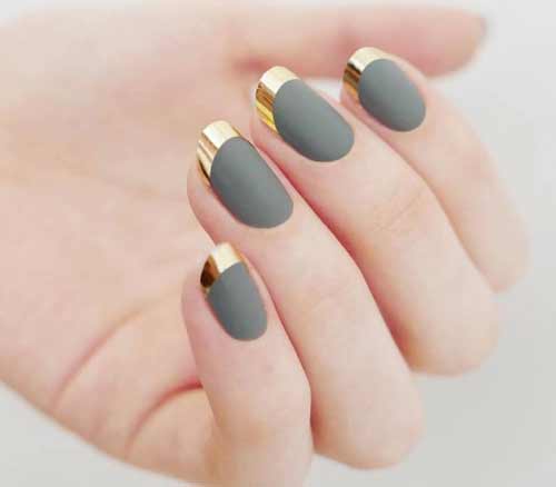 Matte nails and chrome