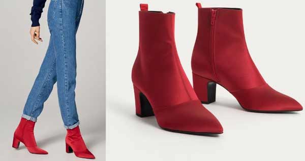 Red ankle boots