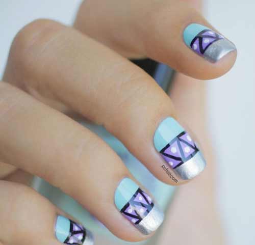 Geometric manicure design