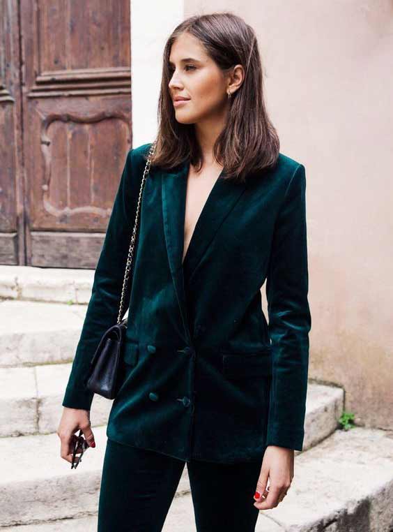 Velvet trouser suit