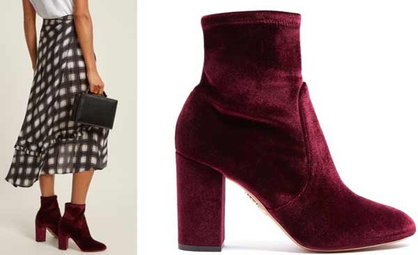 Velvet ankle boots trend