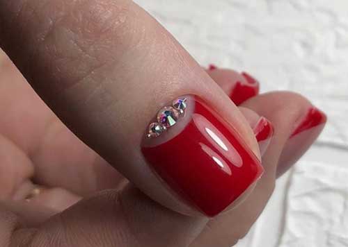 Lunar manicure and rhinestones