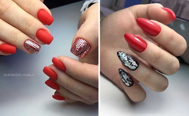 New Years red manicure ideas