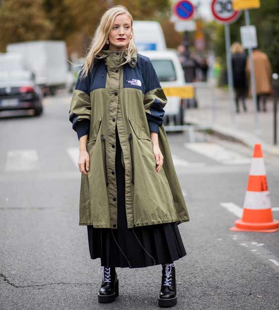 Coupe-vent oversize olive