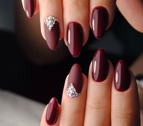 Burgundy manicure