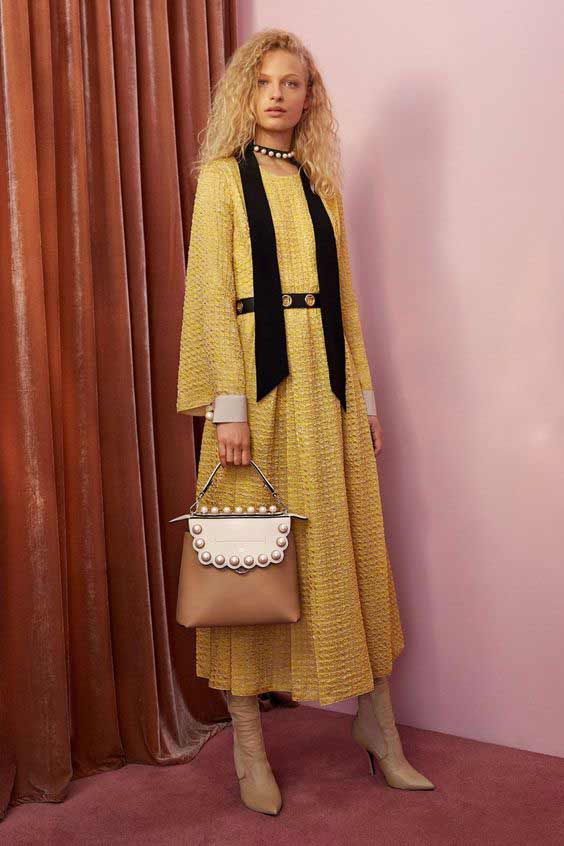 Robe Fendi jaune clair