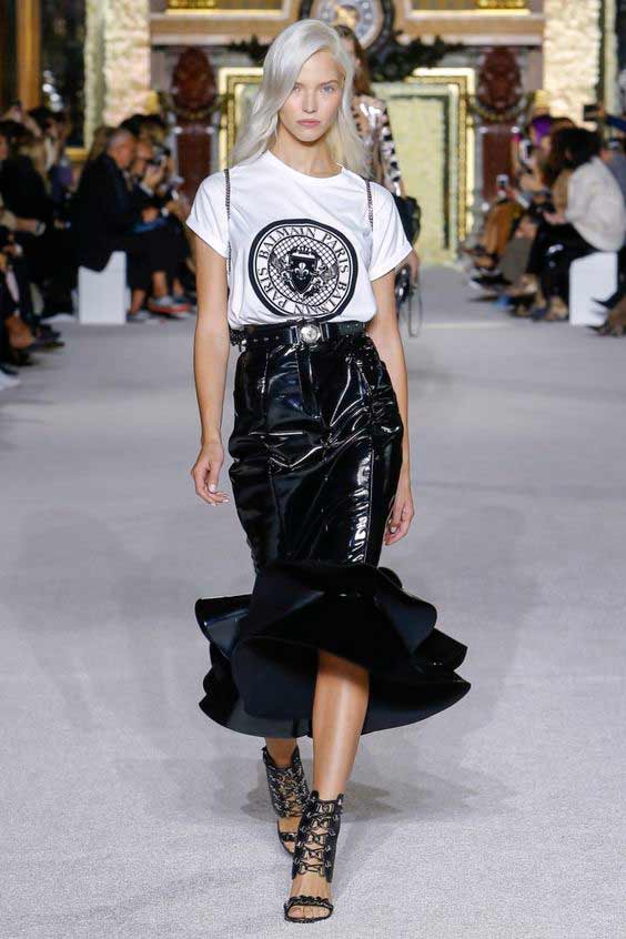 Balmain 2018 Vinyl Skirt