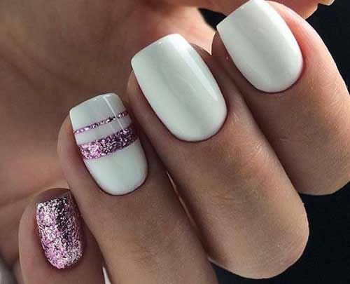 White + pink glitter