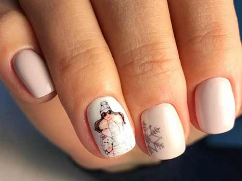 Figure-autocollant sur un ongle