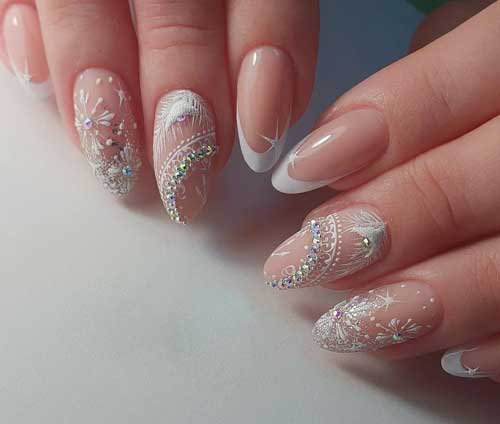 Manicure with snowflakes