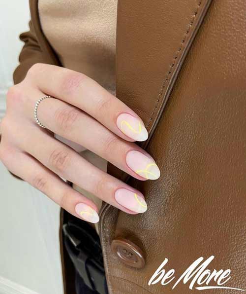 Short nails nude design