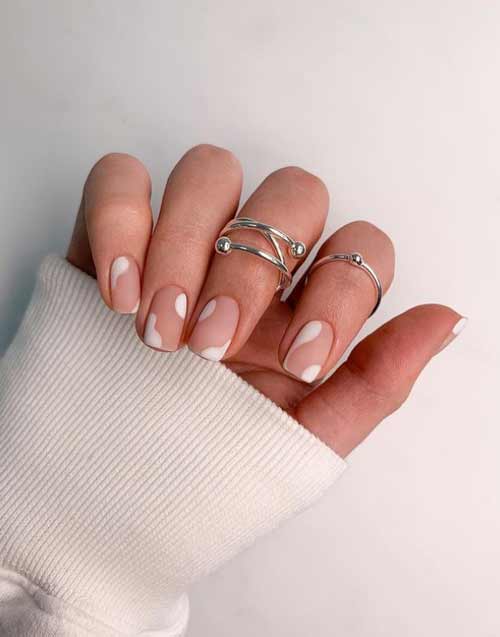 Matte nude nails