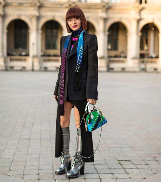 Plunging necklines, Paris Fashion Week Street Style Fall 2017