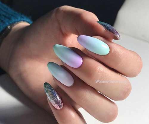 Ombre pastel sur les ongles 2018