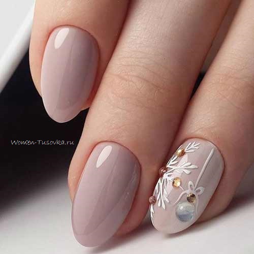 Nude design with snowflakes