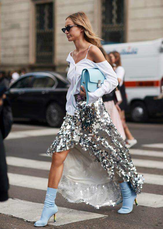 Silver sequins - dressy skirt