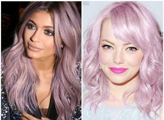 Lilac-purple shade on hair 2018